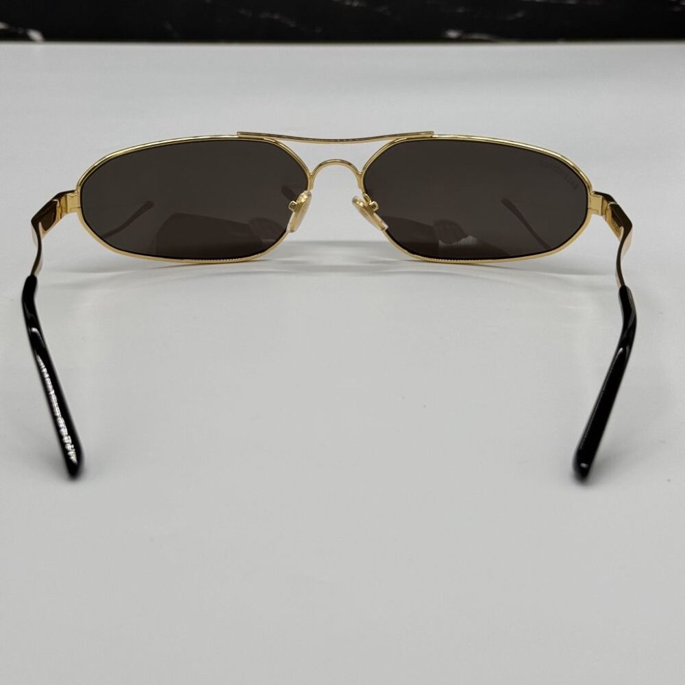 NEW BB0227S 001 BALENCIAGA DARK GOLD/GREY MEN BALENCIAGA SUNGLASSES - Picture 8 of 13